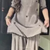 AYLA VEDIO Ayla Grey Tassel Silk Embroidered Dress | Stitched & Unstitched