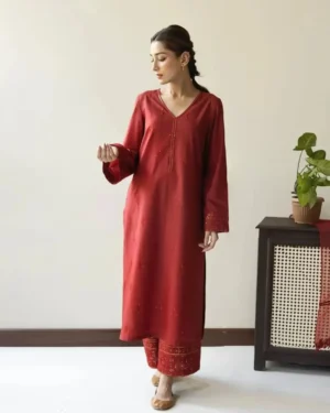 Article Name-CherryDetails- 3-Piece - Stitched - UnstitchedFabric- Marina Shop now at- #zarghoo Cherry DHANAK 3-Piece Tilla & Sequin Embroidered Dress | Stitched & Unstitched