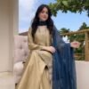 Article Name- IzelDetails- 3-Piece - Stitched-UnstitchedFabric- Premium SilkShop now at- #zargho Izel Silk 3-Piece Embroidered Dress | Stitched & Unstitched