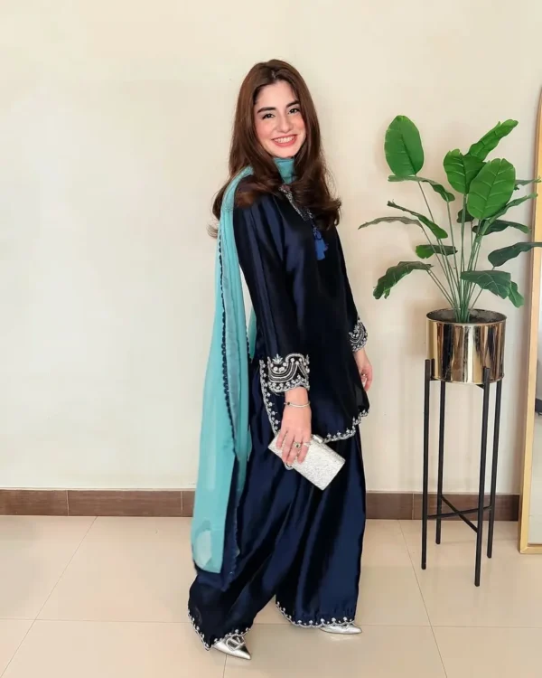 Article Name- MahroshDetails- 3-Piece - StitchedFabric- Premium Silk Shop now at- #zarghoon.sto (3) Mahrosh SILK 3-Piece Embellished Dress | Stitched