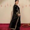 Article Name-Siyah GulMaterial- 3-Piece Embroidered Velvet DressDupatta- Matching Velvet Embroi (2) Siyah Gul velvet 3-Piece Embroidered Dress | Stitched Winter Outfit