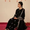 Article Name-Siyah GulMaterial- 3-Piece Embroidered Velvet DressDupatta- Matching Velvet Embroi (3) Siyah Gul velvet 3-Piece Embroidered Dress | Stitched Winter Outfit