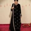 Article Name-Siyah GulMaterial- 3-Piece Embroidered Velvet DressDupatta- Matching Velvet Embroi (4) Siyah Gul velvet 3-Piece Embroidered Dress | Stitched Winter Outfit