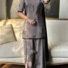Ayla_2 Ayla Grey Tassel Silk Embroidered Dress | Stitched & Unstitched
