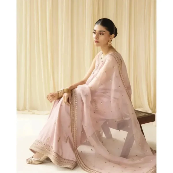 BABY PINK 2 Baby Pink Sequins Embroidered Dress | Stitched & Unstitched
