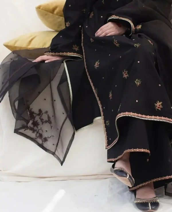 Black Stone ORGANZA 4-Piece Tilla Embroidered Dress | Stitched & Unstitched