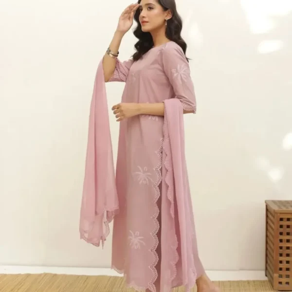 Blossom 1 Blossom DHANAK 3-Piece Cutwork Embroidered Dress | Stitched