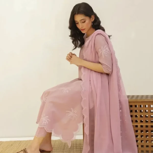 Blossom 3 Blossom DHANAK 3-Piece Cutwork Embroidered Dress | Stitched