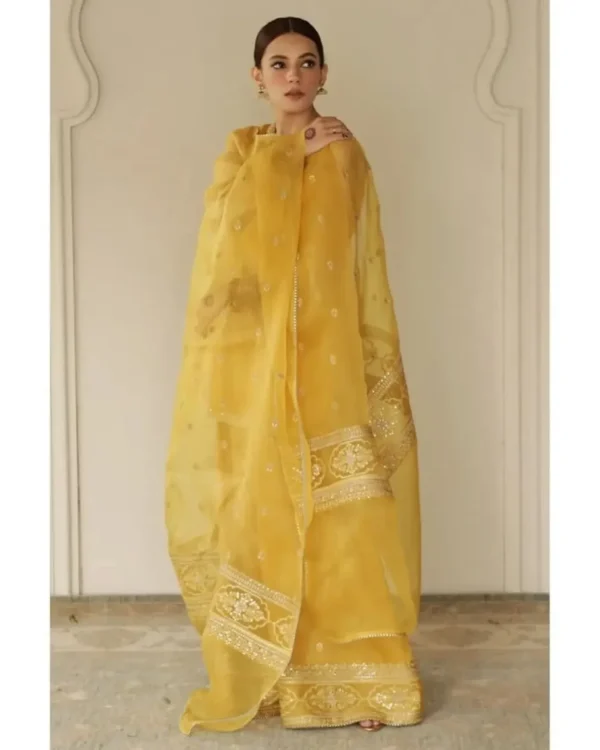 Daffodil Daffodil SILK 3-Piece Embroidered Dress | Stitched & Unstitched