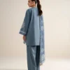 Frost_3 Frost Steel Blue (DHANAK) Embroidered Dress | Stitched & Unstitched