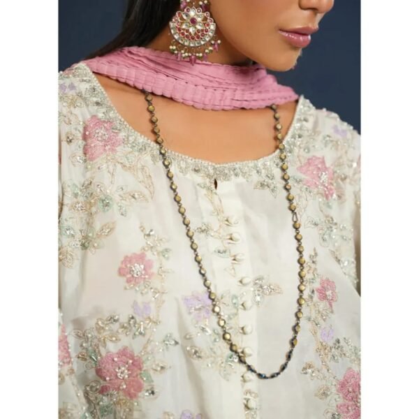 Gulnaar Silk | Printed Embellished Dress | Stitched & Unstitched