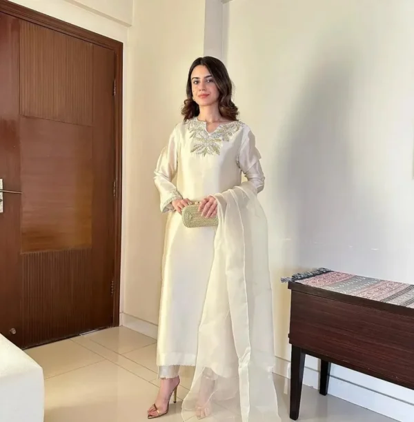 Gulrosh_3 Gulrosh Silk Handmade Tilla Embroidered Dress | Stitched & Unstitched