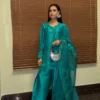 Jade Flora Silk Embroidered Dress | Stitched & Unstitched
