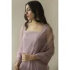 Lavender 3-Piece Embroidered Dress | Stitched