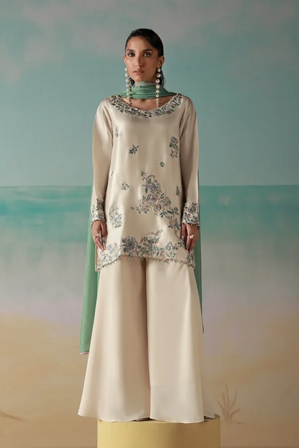 Liora LIORA Silk Multicolor Floral Embroidered Dress | Stitched & Unstitched