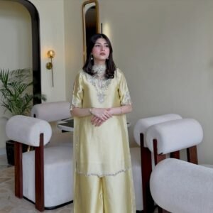 Lime Light SILK 3 Piece Embroidered Suit | Stitched & Unstitched
