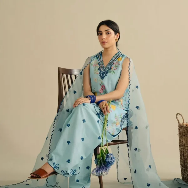 Nayab Nayab Poly Lawn 3-Piece Printed Embroidered Dress | Stitched & Unstitched