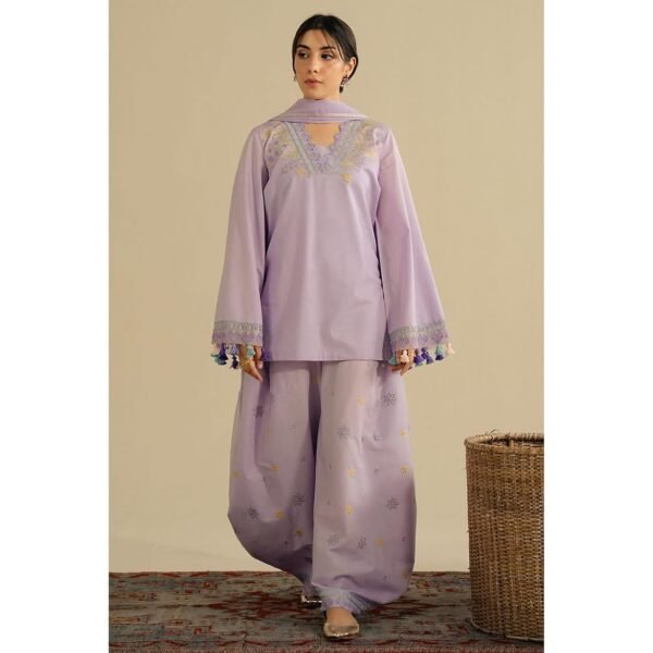 Nayel 2 Nayel DHANAK 3-Piece Embroidered Dress | Stitched & Unstitched