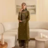 Olive SILK 3-Piece Tilla & Sequin Embroidered Dress | Stitched & Unstitched
