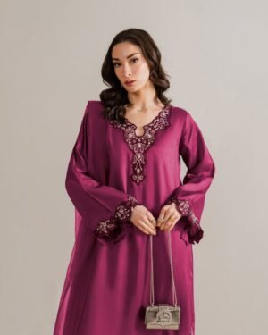 Riwayat Silk Hand-Embroidered Kaftan Dress | Stitched & Unstitched