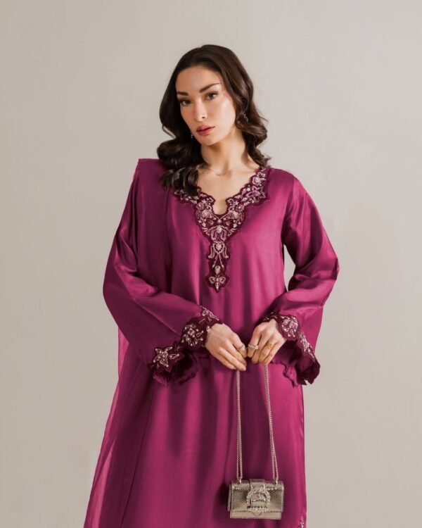 RIWAYAT 1 Riwayat Silk Hand-Embroidered Kaftan Dress | Stitched & Unstitched