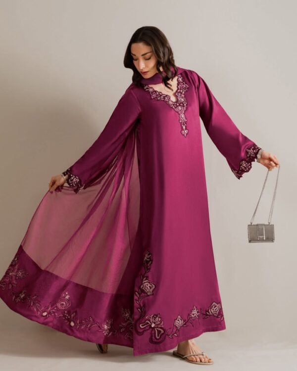 RIWAYAT 2 Riwayat Silk Hand-Embroidered Kaftan Dress | Stitched & Unstitched
