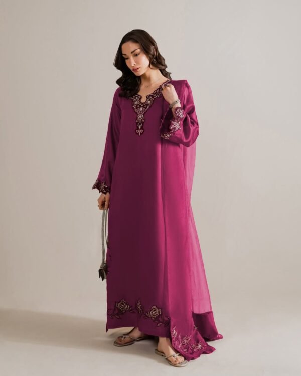 RIWAYAT 3 Riwayat Silk Hand-Embroidered Kaftan Dress | Stitched & Unstitched
