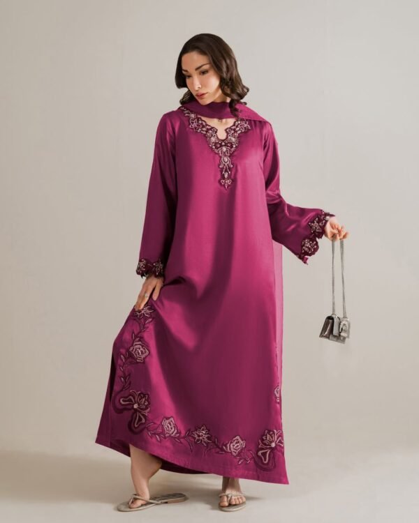 RIWAYAT Riwayat Silk Hand-Embroidered Kaftan Dress | Stitched & Unstitched