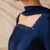 Royal Blue Silk Hand-Embroidered Farshi Shalwar Dress | Stitched & Unstitched