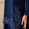 Royal Blue Silk Hand-Embroidered Farshi Shalwar Dress | Stitched & Unstitched