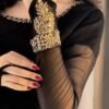 ROYAL SARHEE Royal Saree Chiffon Handmade Work 4-Piece | Stitched & Unstitched