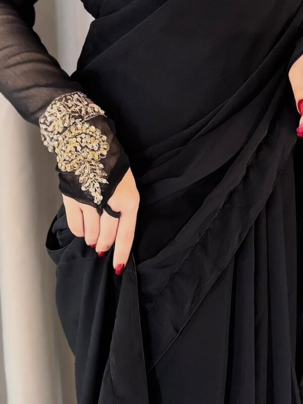 ROYAL SARHEE 4 Royal Saree Chiffon Handmade Work 4-Piece | Stitched & Unstitched