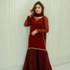 Rang-e-Noor Chiffon Handmade Work Gharara Dress | Stitched & Unstitched