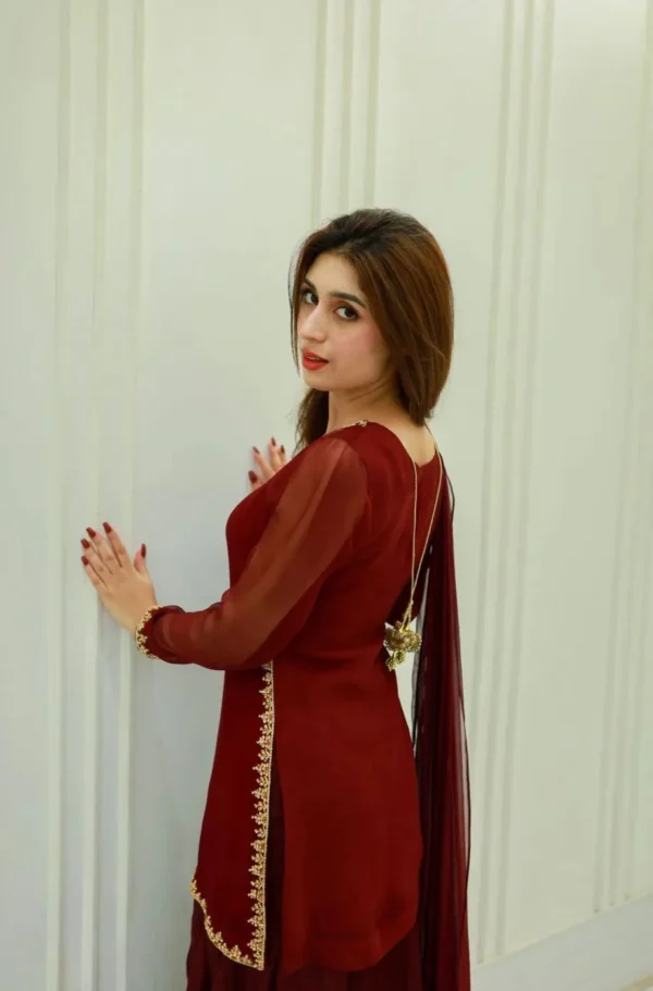 Rang-e-Noor Chiffon Handmade Work Gharara Dress | Stitched & Unstitched