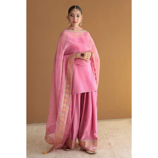Roselle Dhanak Embroidered Dress | Stitched & Unstitched