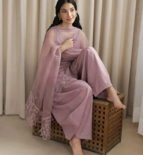 Sanober Dhanak 3-Piece Embroidered Dress | Stitched & Unstitched