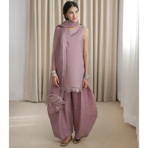 Sanober Dhanak 3-Piece Embroidered Dress | Stitched & Unstitched