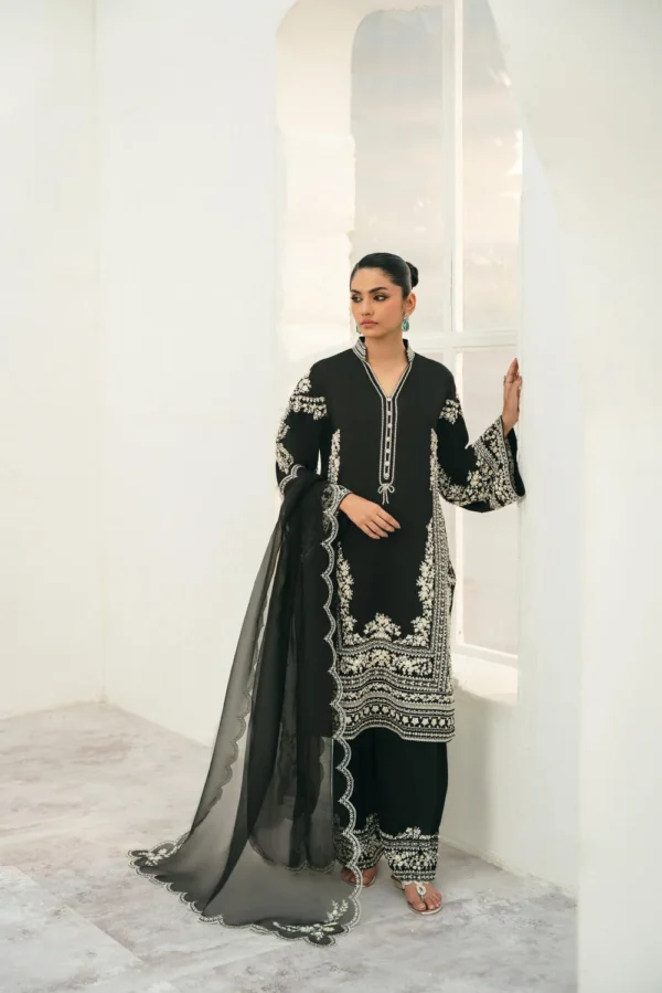 Starlight Dhanak High Density Embroidered Dress | Stitched & Unstitched