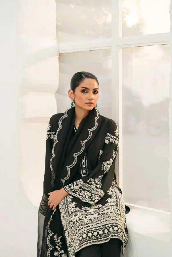 Starlight Dhanak High Density Embroidered Dress | Stitched & Unstitched