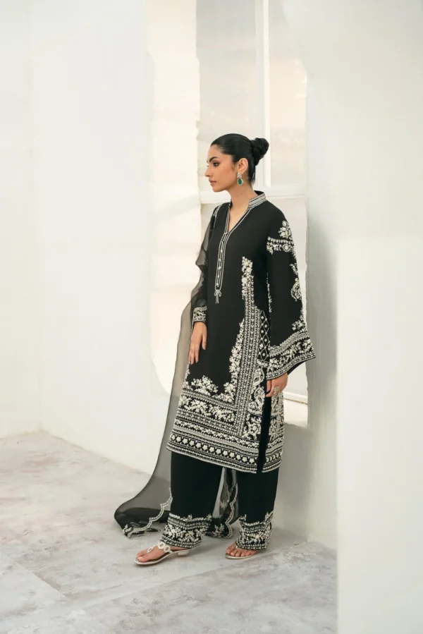 Starlight Dhanak High Density Embroidered Dress | Stitched & Unstitched
