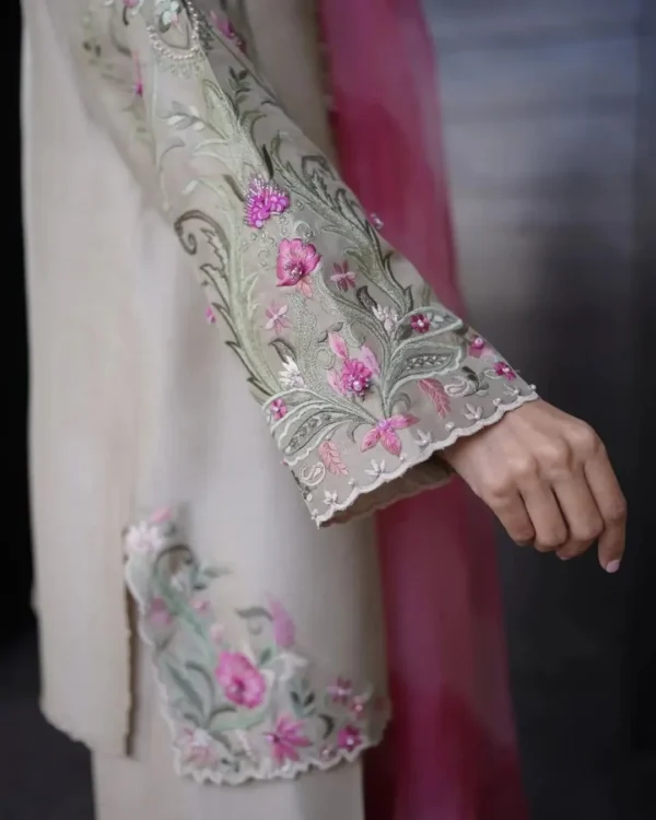 Vanya Silk 3-Piece Embroidered Farshi Shalwar Dress | Stitched & Unstitched