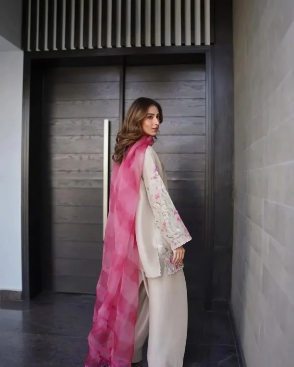 Vanya Silk 3-Piece Embroidered Farshi Shalwar Dress | Stitched & Unstitched