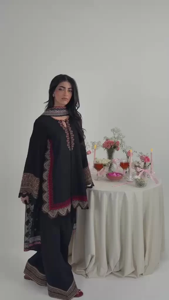 Zaryab 3-Piece Embroidered Farshi Shalwar Dress | Stitched & Unstitched