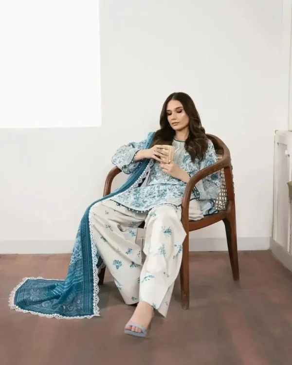 Zareen_6 Zareen Printed POLY-LAWN 4-Piece Embroidered Dress | Stitched & Unstitched