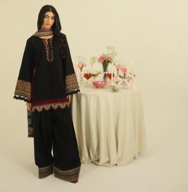Zaryab 3-Piece Embroidered Farshi Shalwar Dress | Stitched & Unstitched
