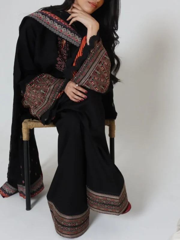 Zaryab 3-Piece Embroidered Farshi Shalwar Dress | Stitched & Unstitched