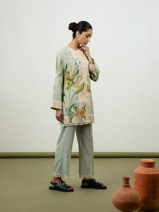 Zayrah DHANAK 3-Piece Printed Cutwork Dress | Stitched & Unstitched