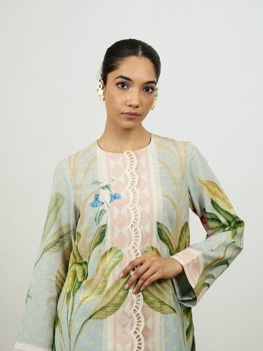 Zayrah DHANAK 3-Piece Printed Cutwork Dress | Stitched & Unstitched