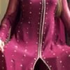 pose_1.jpg Berry 4-Piece Long Handwork Dress | Stitched & Unstitched