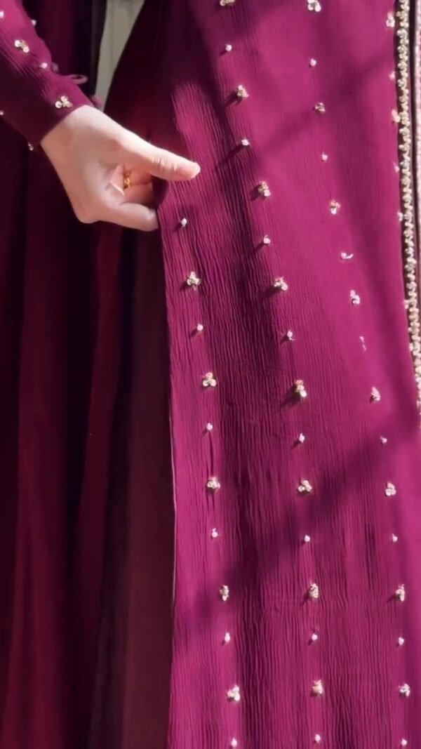 pose_5.jpg Berry 4-Piece Long Handwork Dress | Stitched & Unstitched